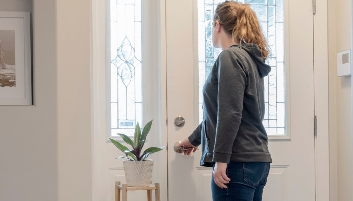 Answering the door