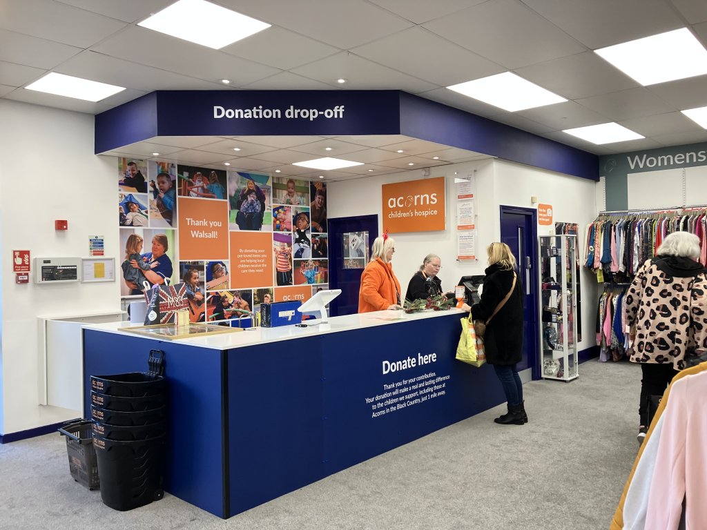 Acorn's donation centre drop off point.