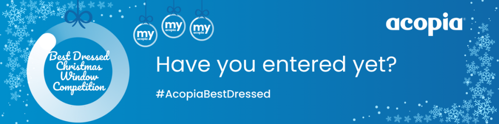 Acopia Christmas Window banner.