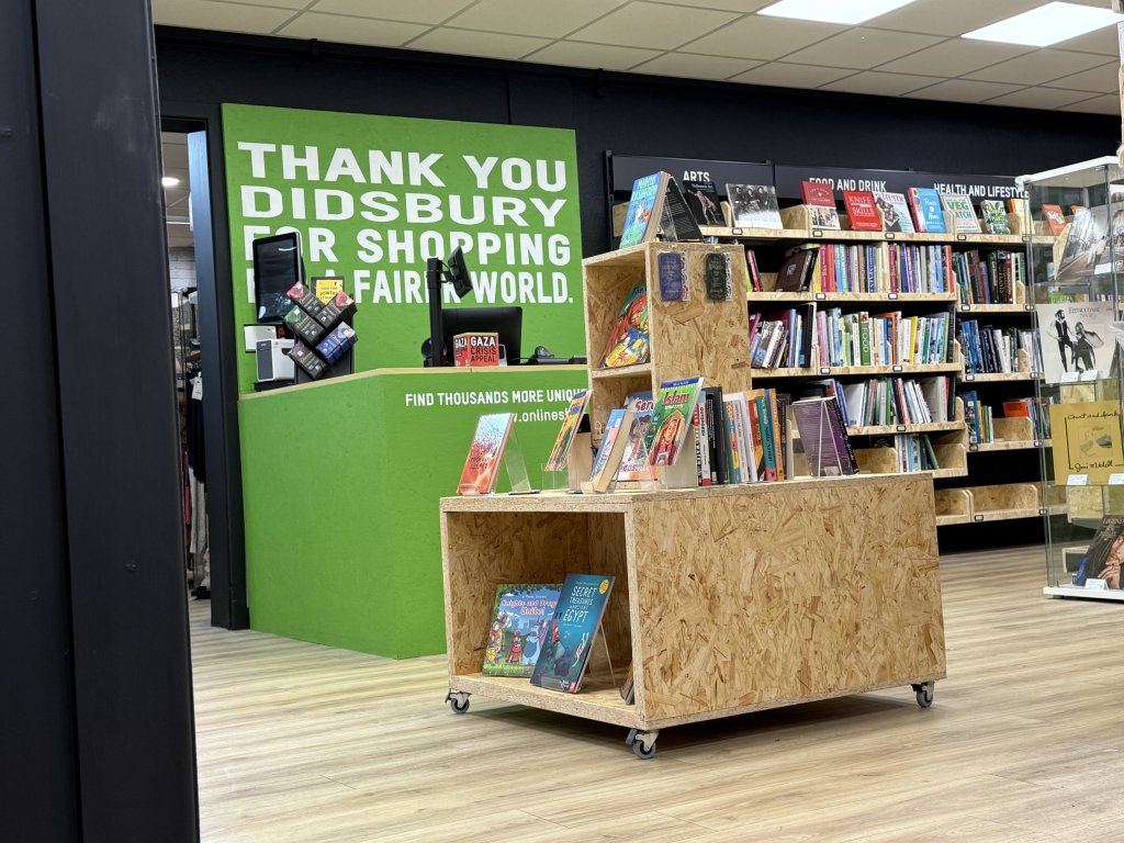 Oxfam interior sustainable fittings - Didsbury.