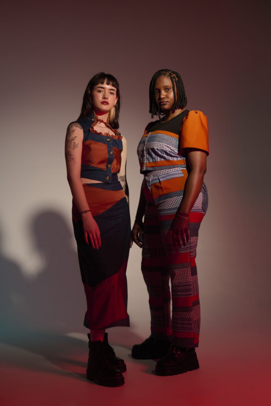 Two models modelling sustainable fashion.