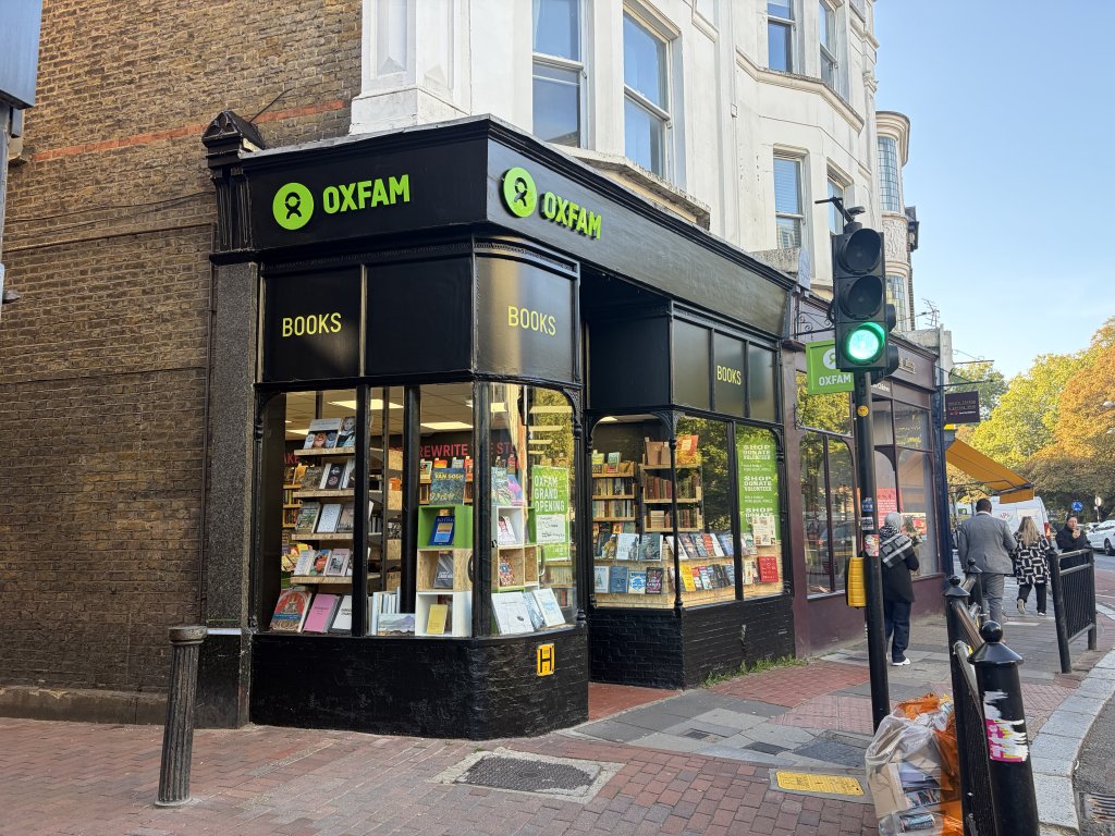 Oxfam exterior - Ealing bookshop.