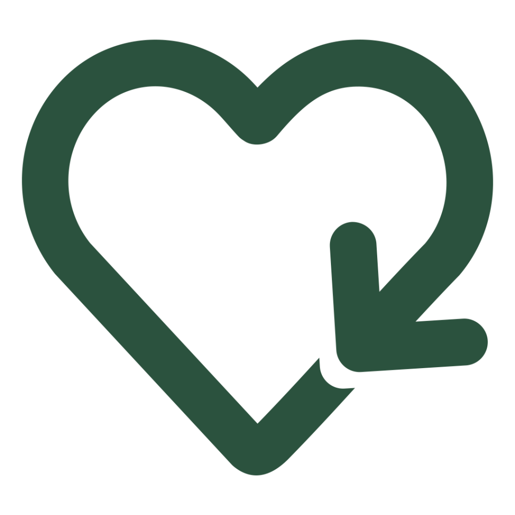 Green reuse heart logo.