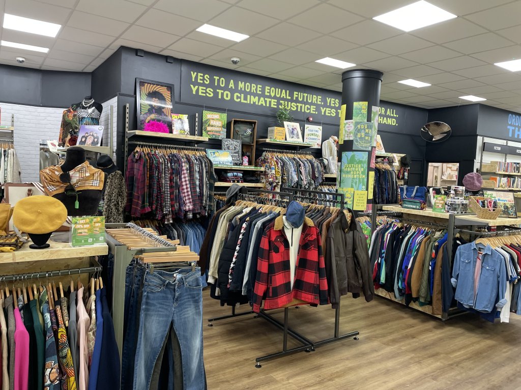 Oxfam shop interior - Liverpool.