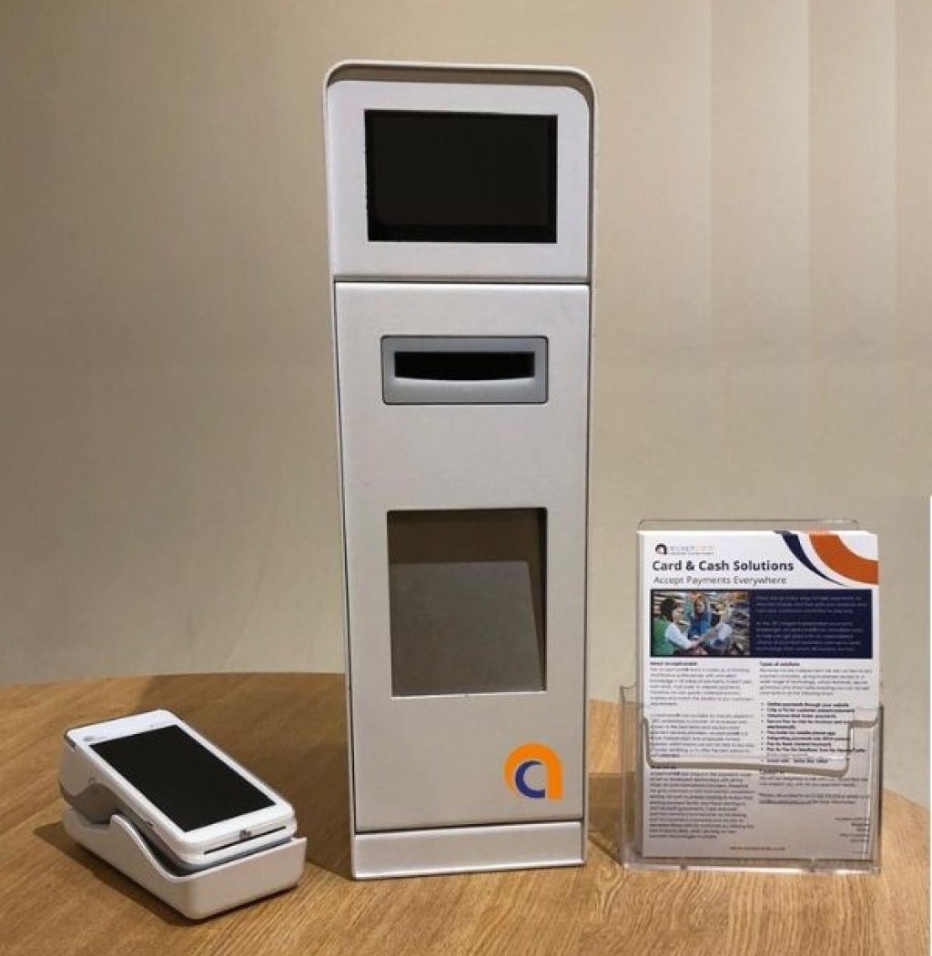 Mini safe and payment pin pad.