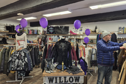 Shop interior with balloons