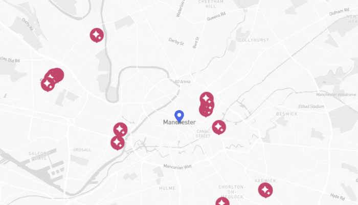 Static image of Find a shop map