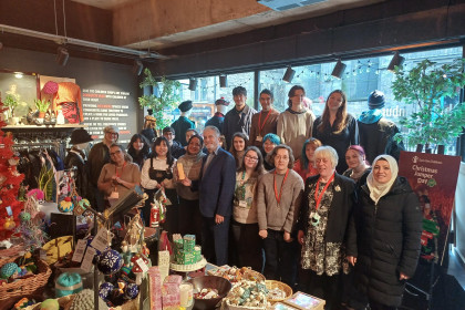 Save the Children Scotland awards presentation in shop