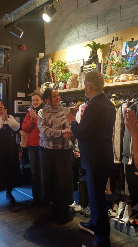 Save the Children Scotland awards presentation in shop